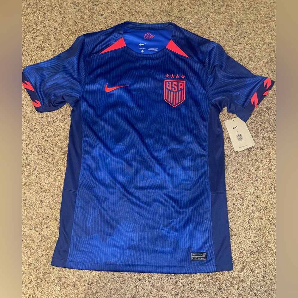 Nike USA Men's Blue and Red Soccer Jersey